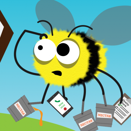 Flexible working film bee graphic
